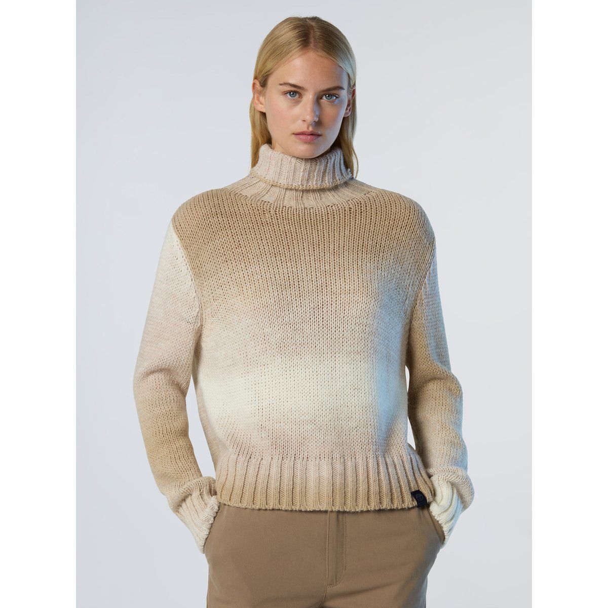 Rollkragenpullover aus Alpaka-Mix mit Farbverlauf