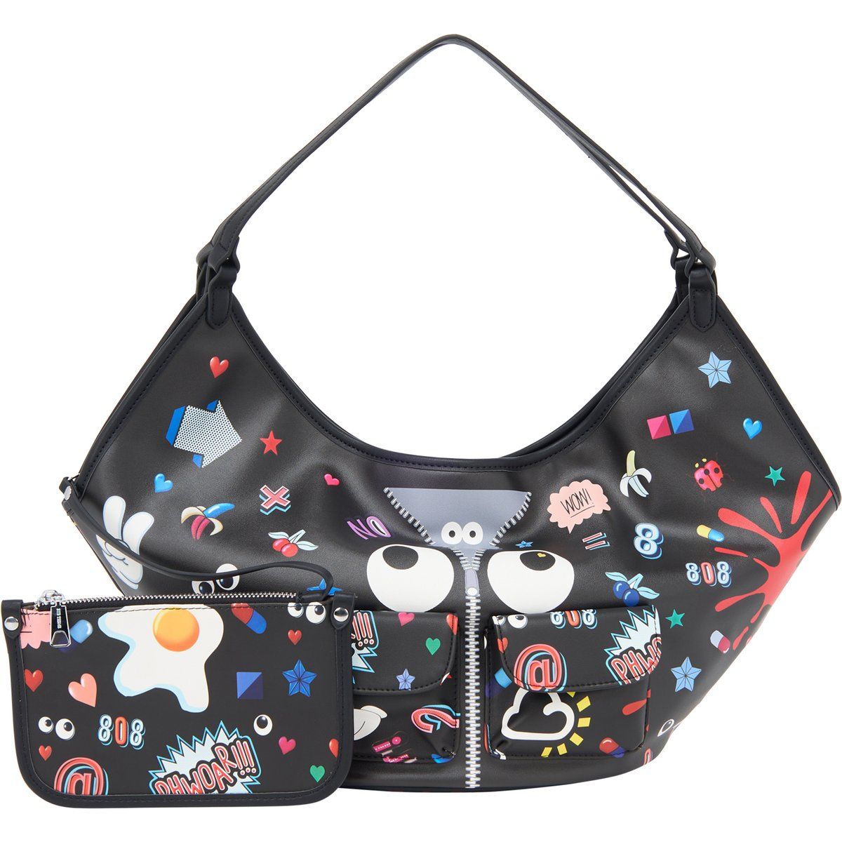 Verspielte Pop-Art Hobo-Tasche