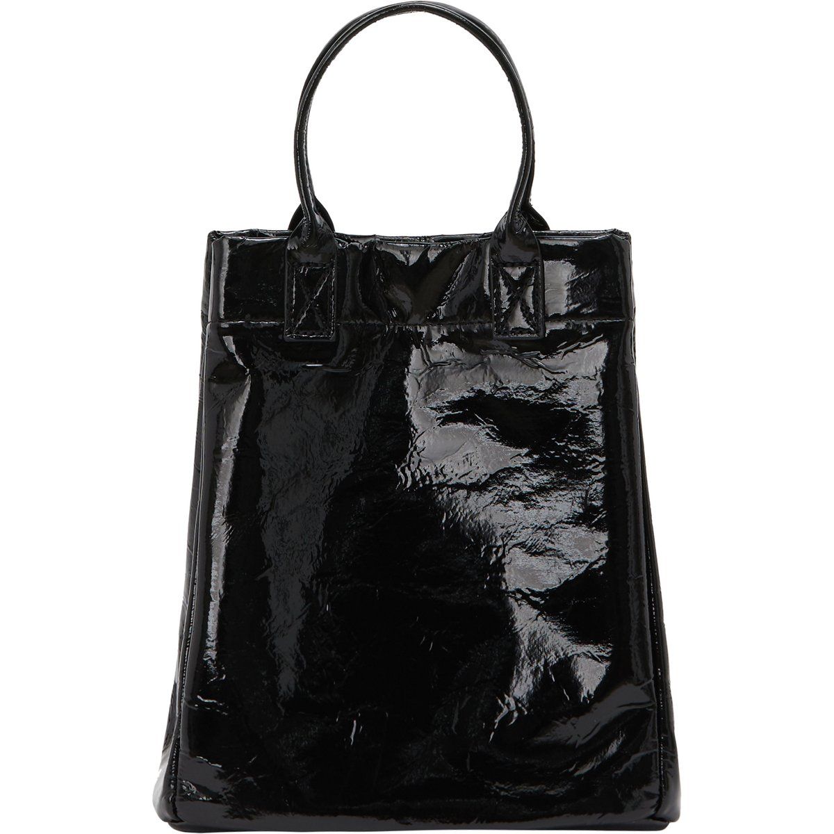 Kleine trapezförmige Lackhandtasche