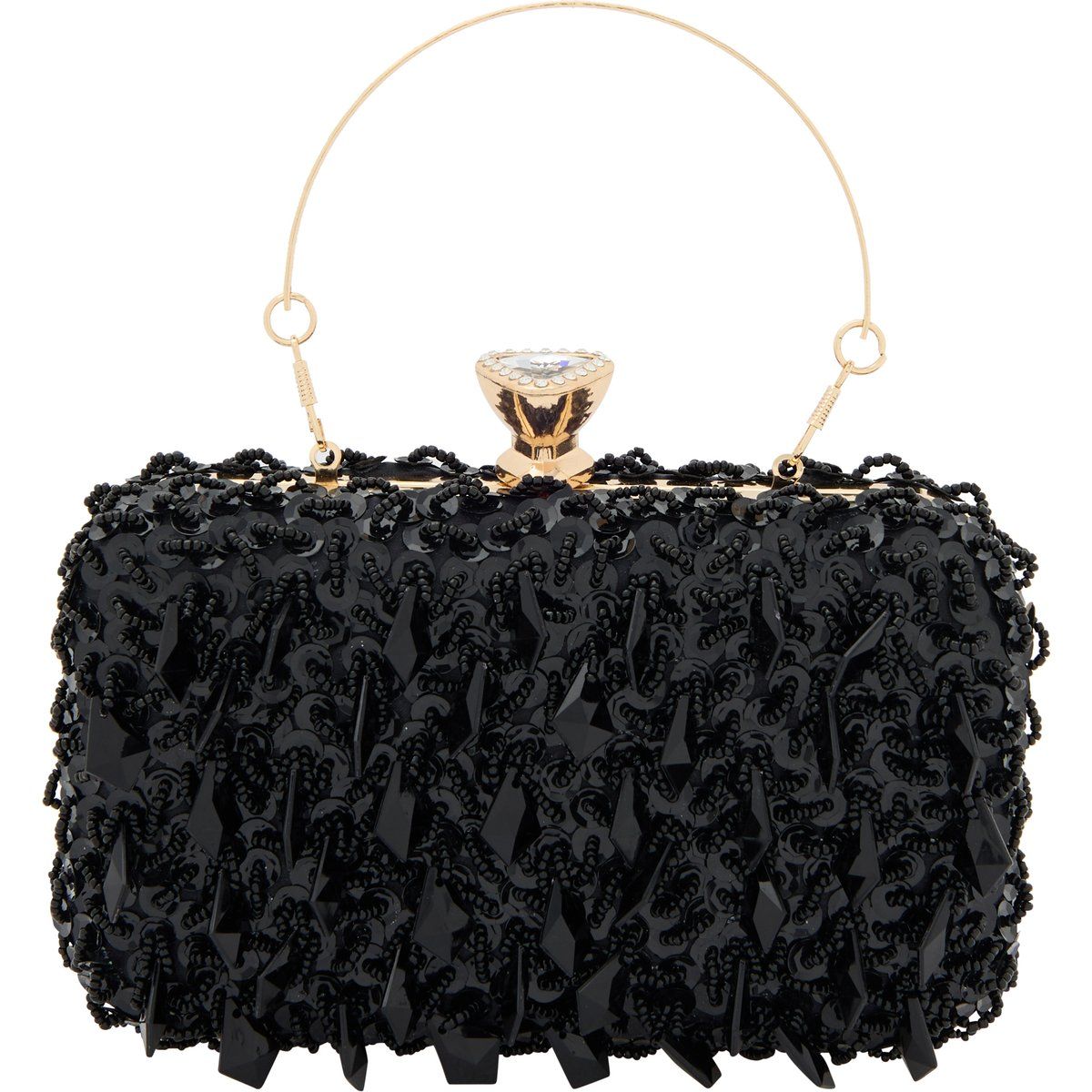Elegante perlenbesetzte Box-Clutch