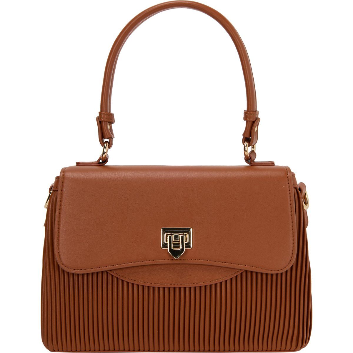 Strukturierte Henkeltasche mit Plissee-Muster
