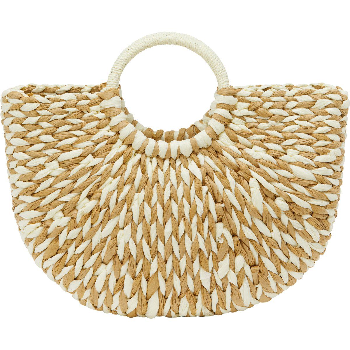 Geflochtene zweifarbige Halbmond-Handtasche