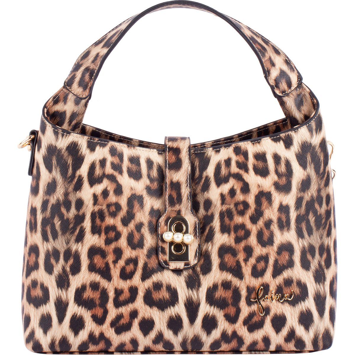 Elegante Handtasche mit Leopardenmuster