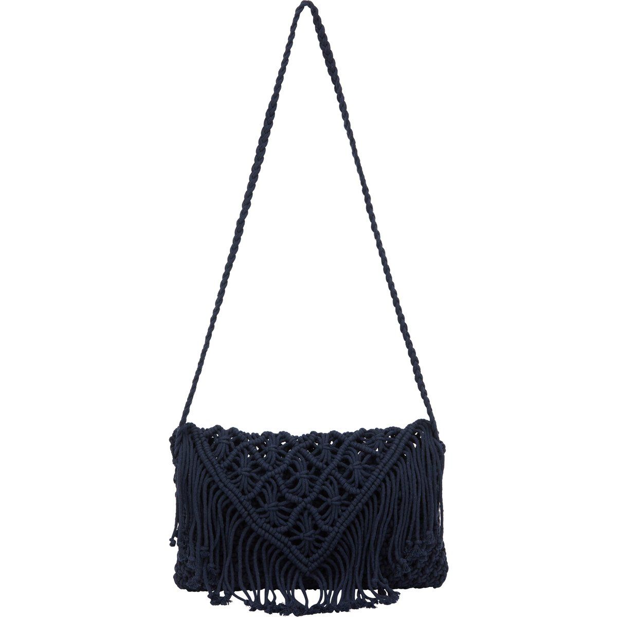 Handgeknüpfte Macramé-Tasche mit Fransen