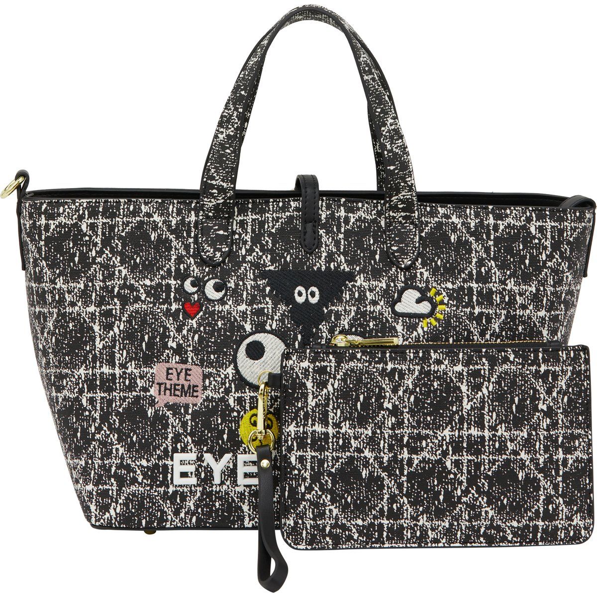 Eyetheme Besticktes Denim-Taschen-Set