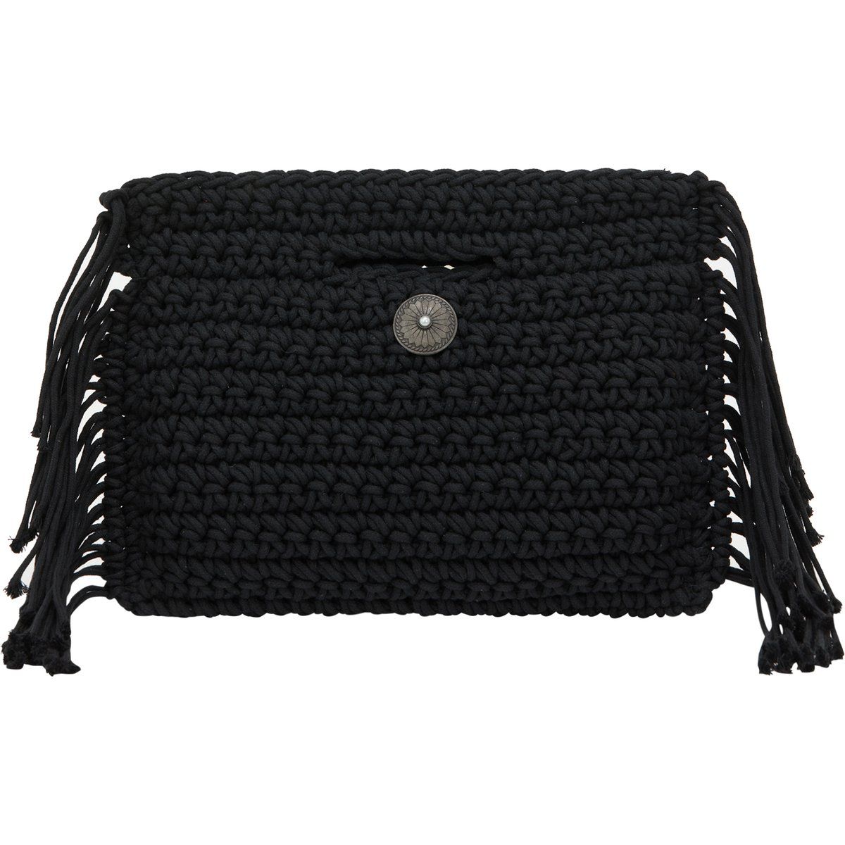 Handgehäkelte Clutch mit Fransen-Details