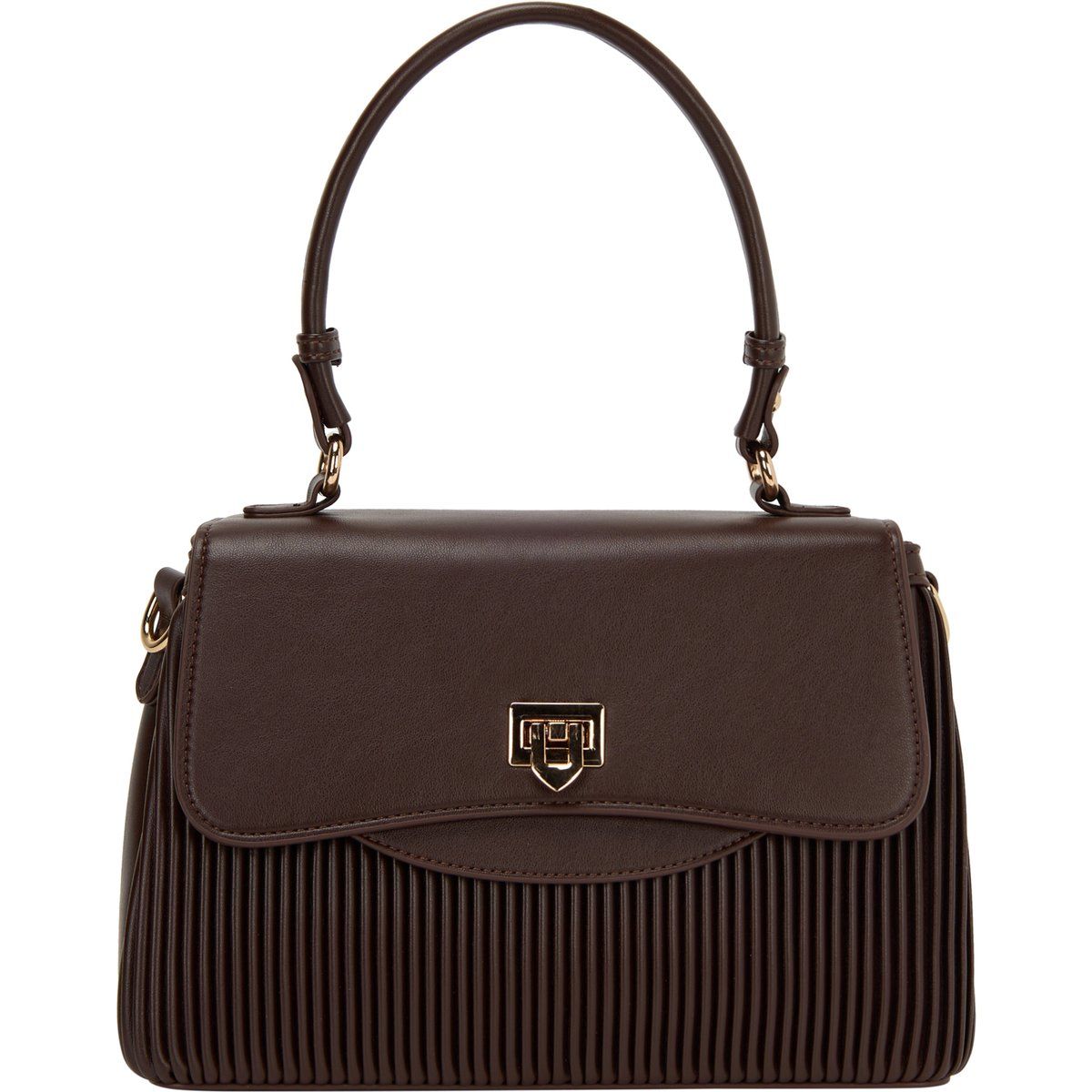 Strukturierte Handtasche mit Plissee-Details