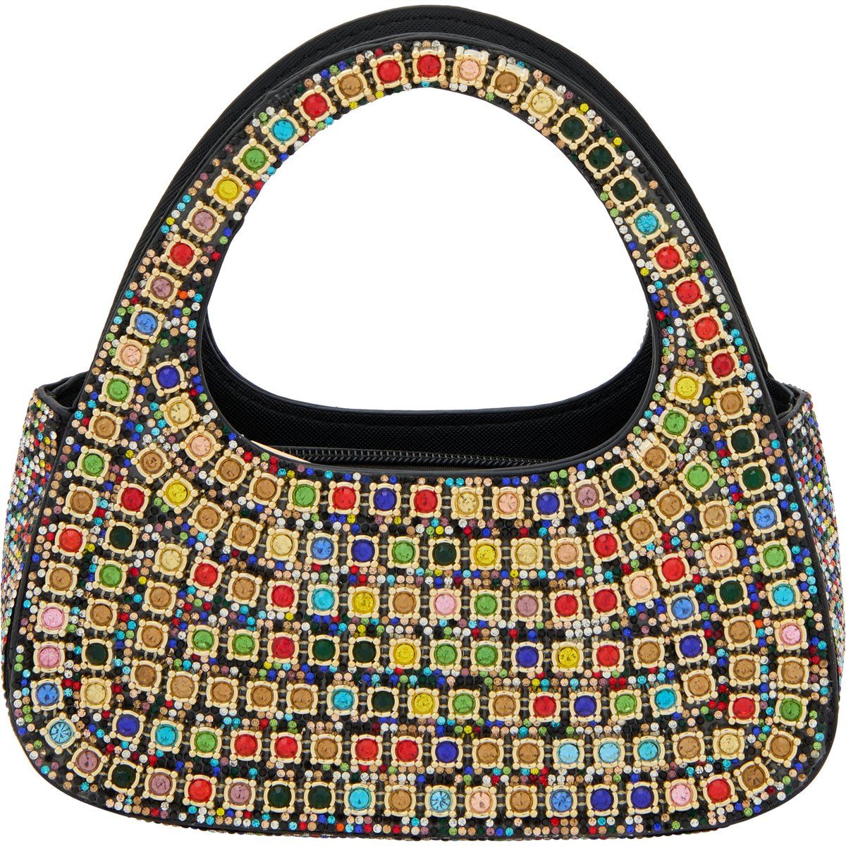 Handtasche mit bunten Schmucksteinen