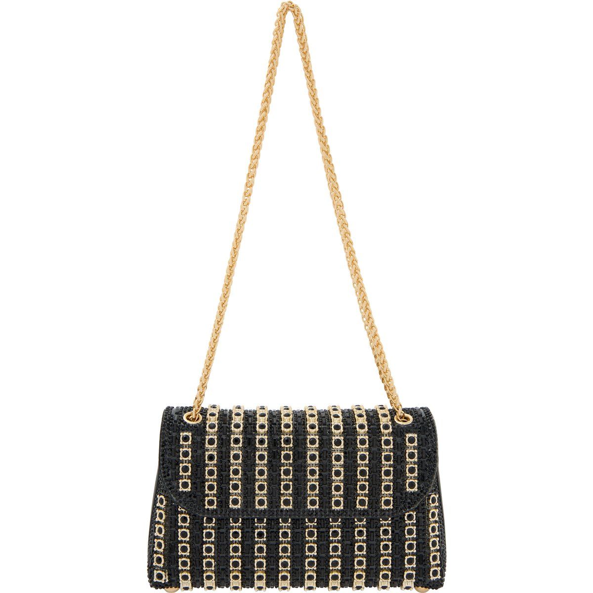 Geometrisch mit Strass verzierte Klappentasche