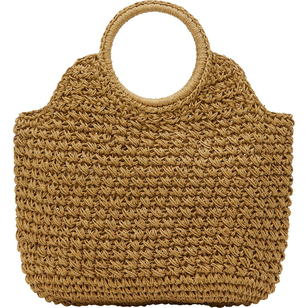 Geflochtene Basttasche mit runden Henkeln