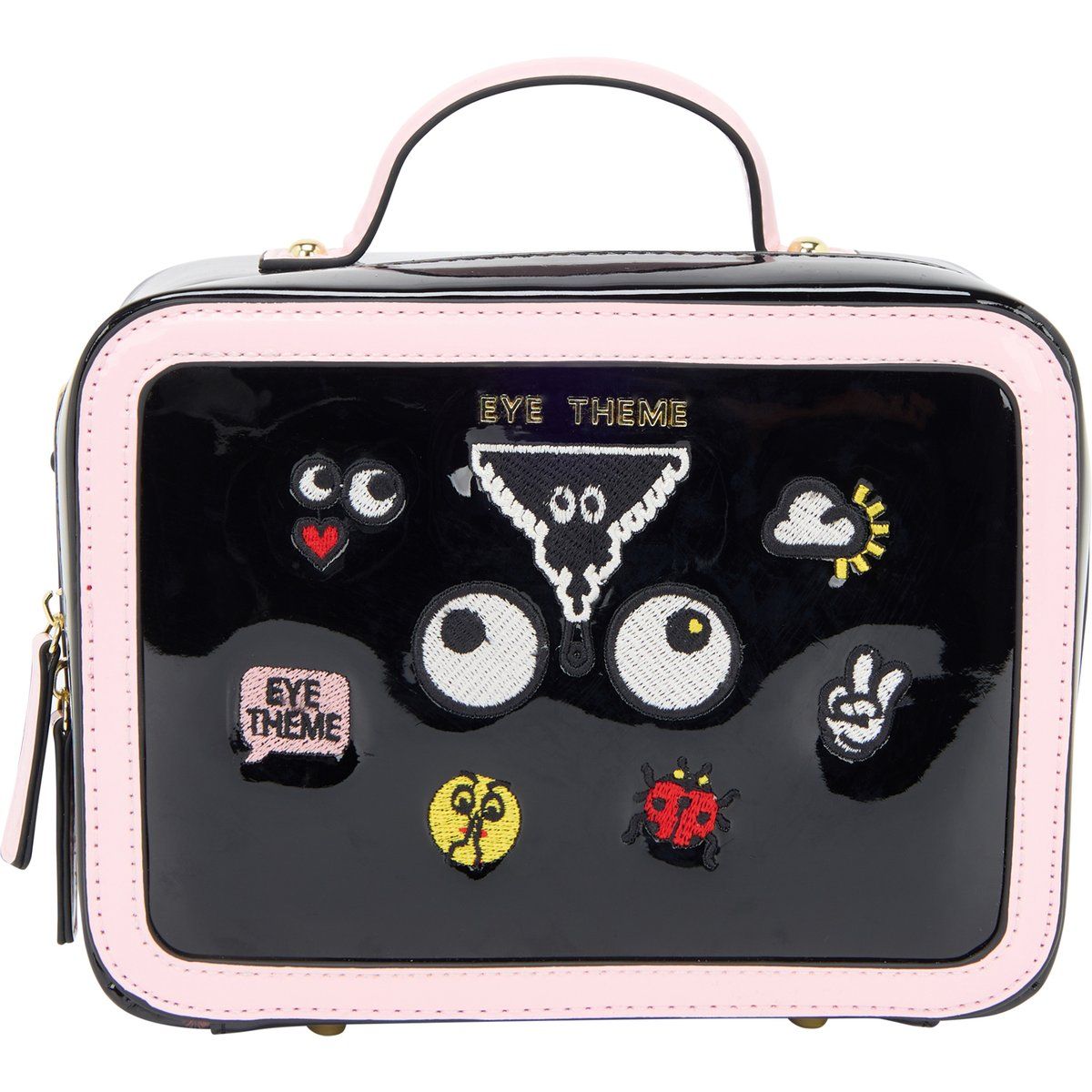 Verspielte Box-Tasche in Lackoptik