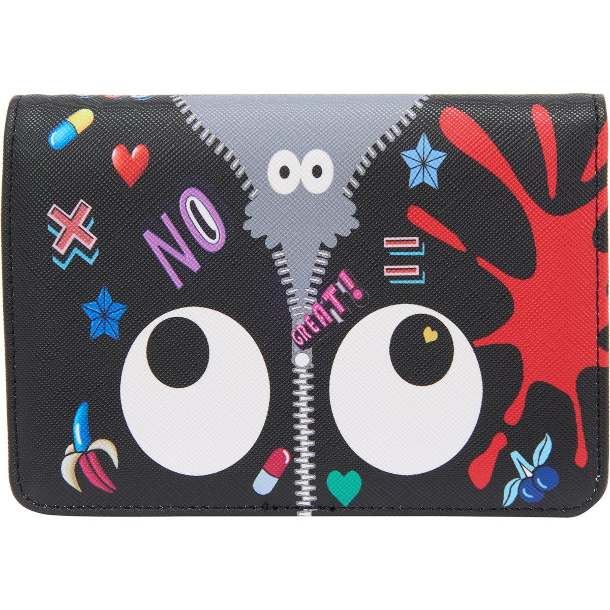 Verspielte Eyetheme Clutch mit Grafikprint