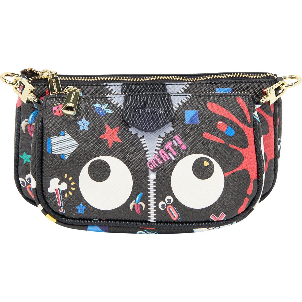 Eye Theme Multi-Pochette Umhängetasche