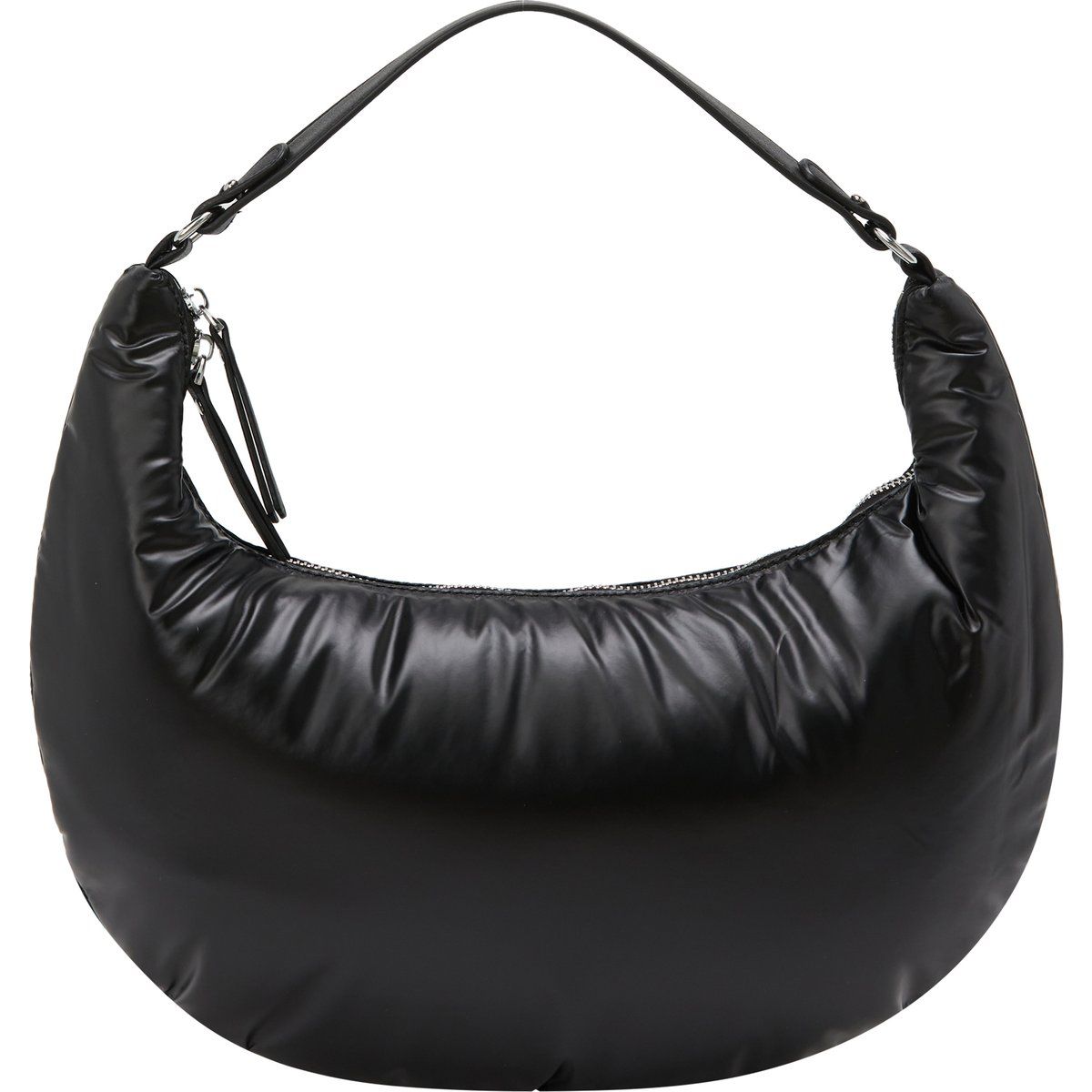 Gepolsterte Schultertasche in Halbmondform