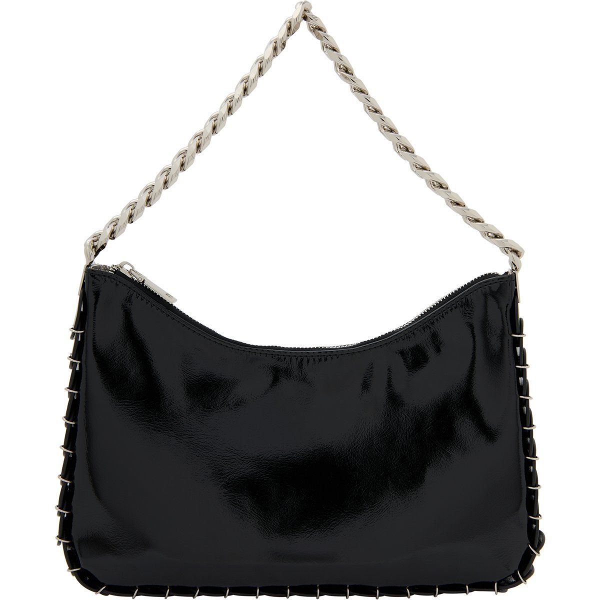 Glänzende Schultertasche mit Kette