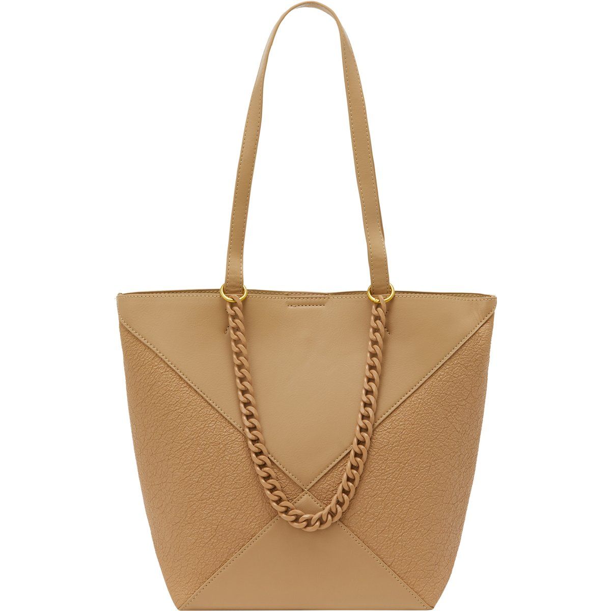 Strukturierter Shopper mit geometrischen Einsätzen