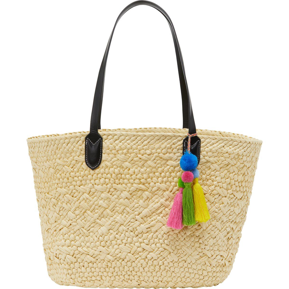 Geflochtene Stroh-Shopper mit Quasten