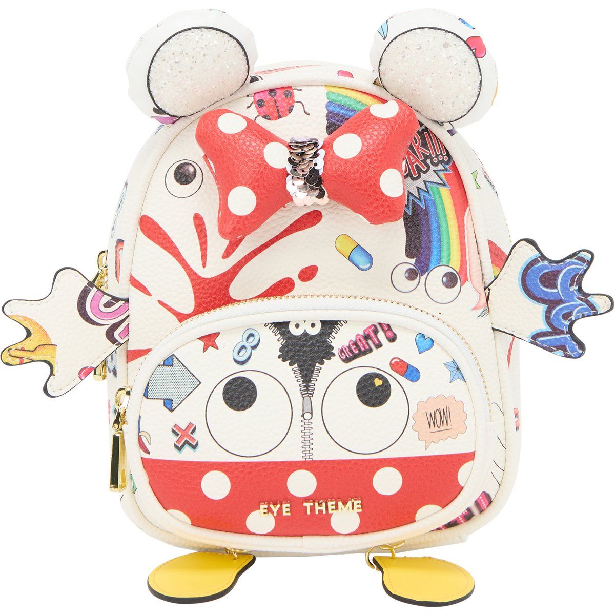 Verspielter Mini-Rucksack mit Monstermotiv