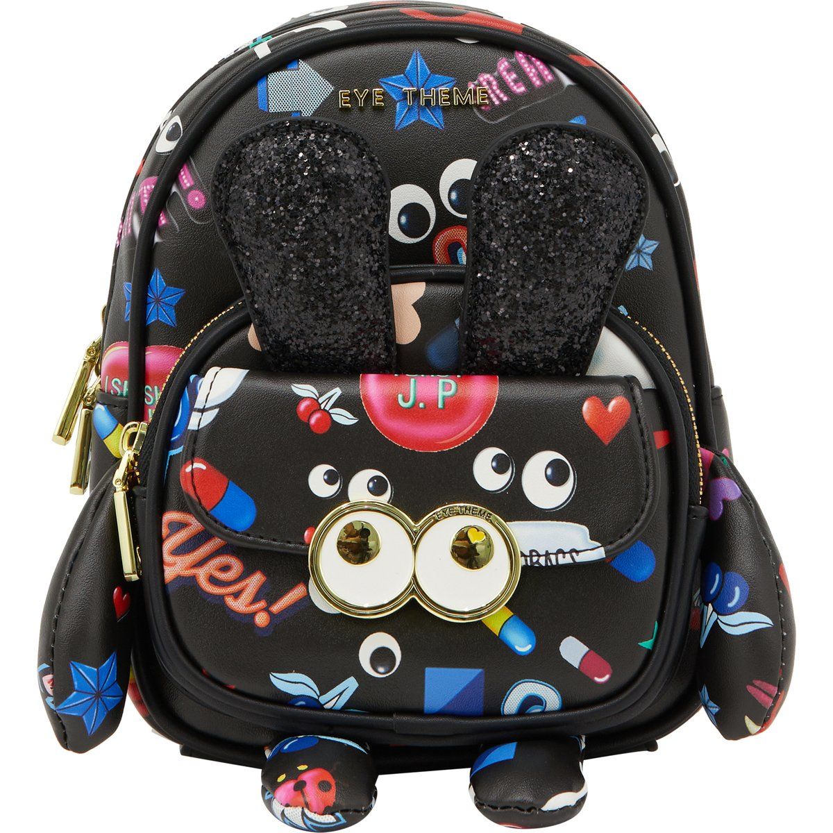 Ausgefallener Mini-Rucksack mit Augen-Motiv