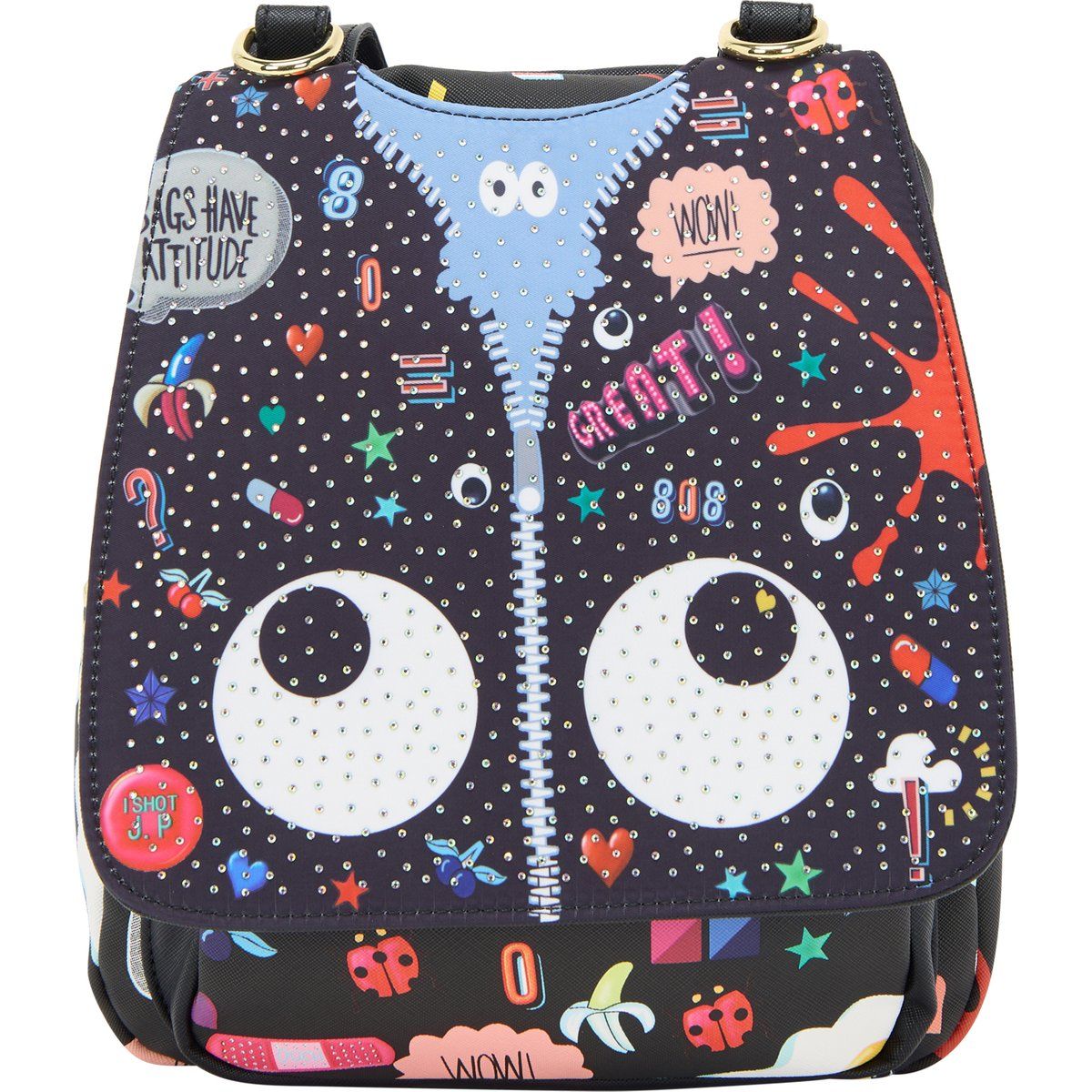 Verspielter Mini-Rucksack mit Monster-Print