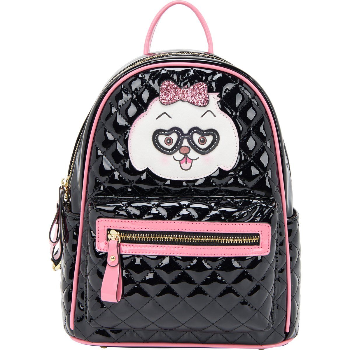 Glänzender Gesteppter Motiv Mini-Rucksack