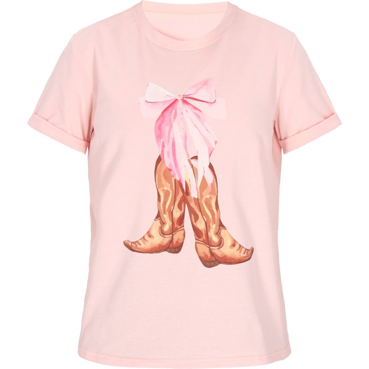T-Shirt mit Western-Schleifen-Print