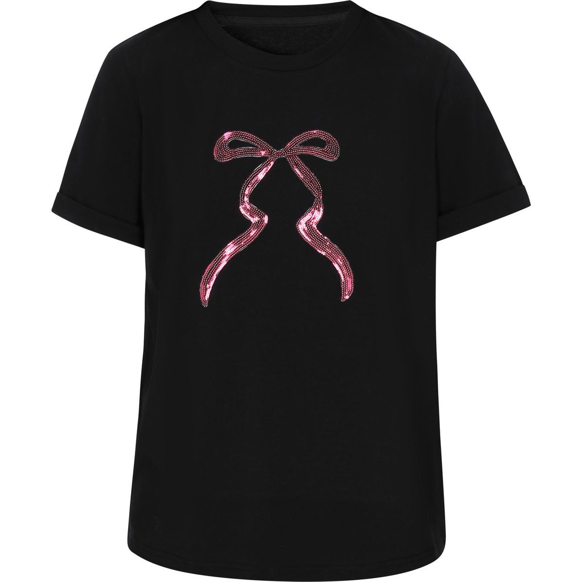 T-Shirt mit Pailletten-Schleife