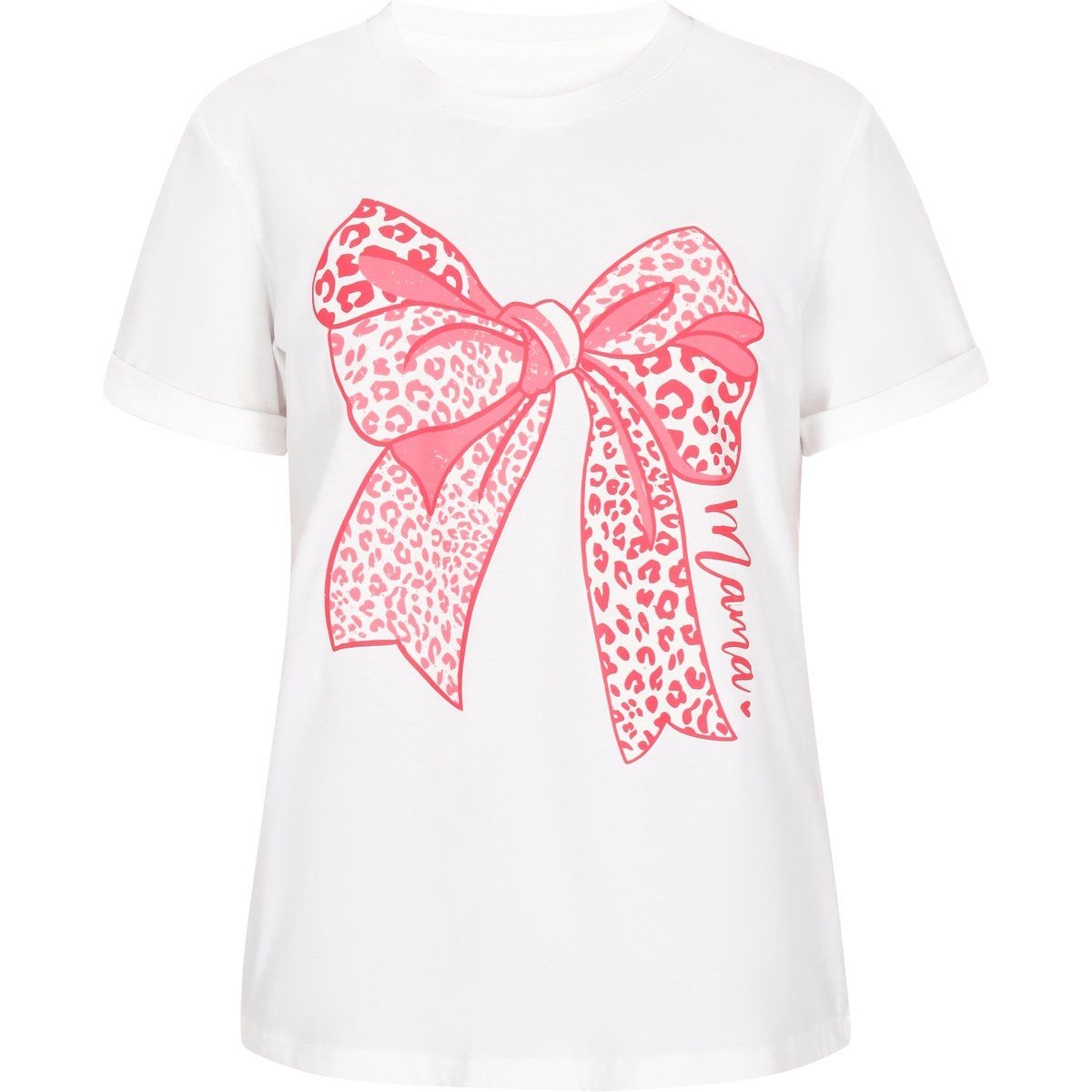 Baumwoll-T-Shirt mit Schleifen-Print