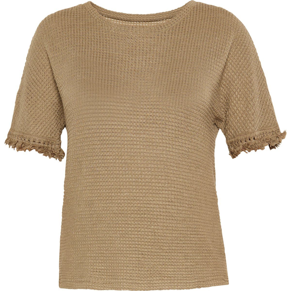 Strukturiertes Stricktop mit Fransen