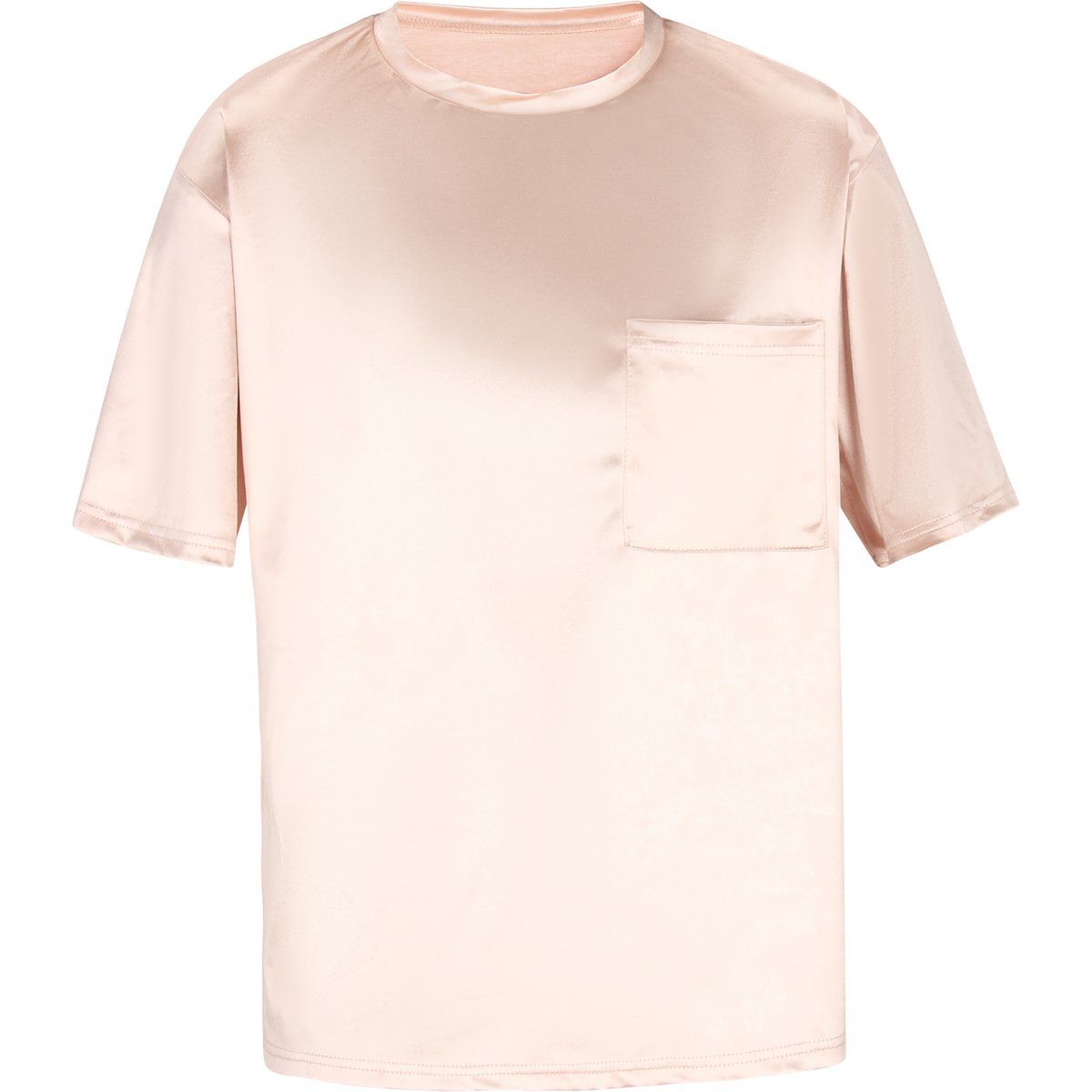 Relaxed Fit Glänzendes Satin-T-Shirt