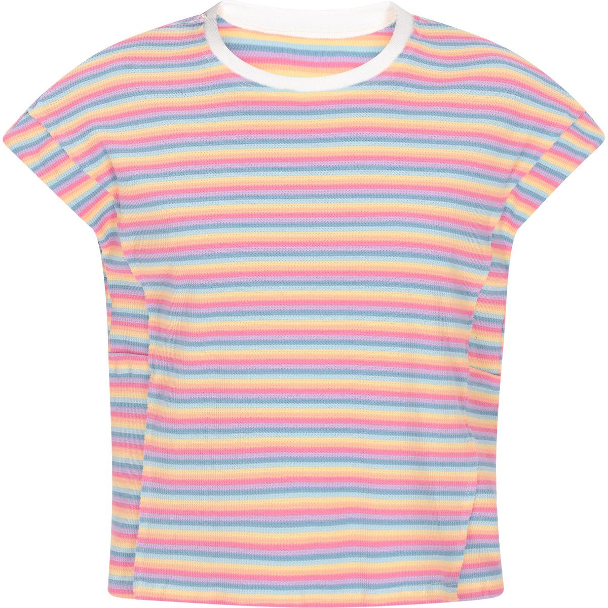 Lockeres mehrfarbig gestreiftes Strickshirt