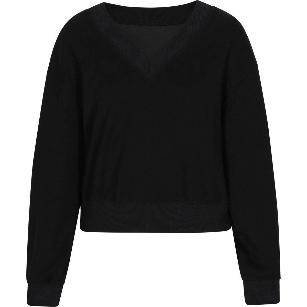Lässiges Strick-Sweatshirt mit V-Ausschnitt