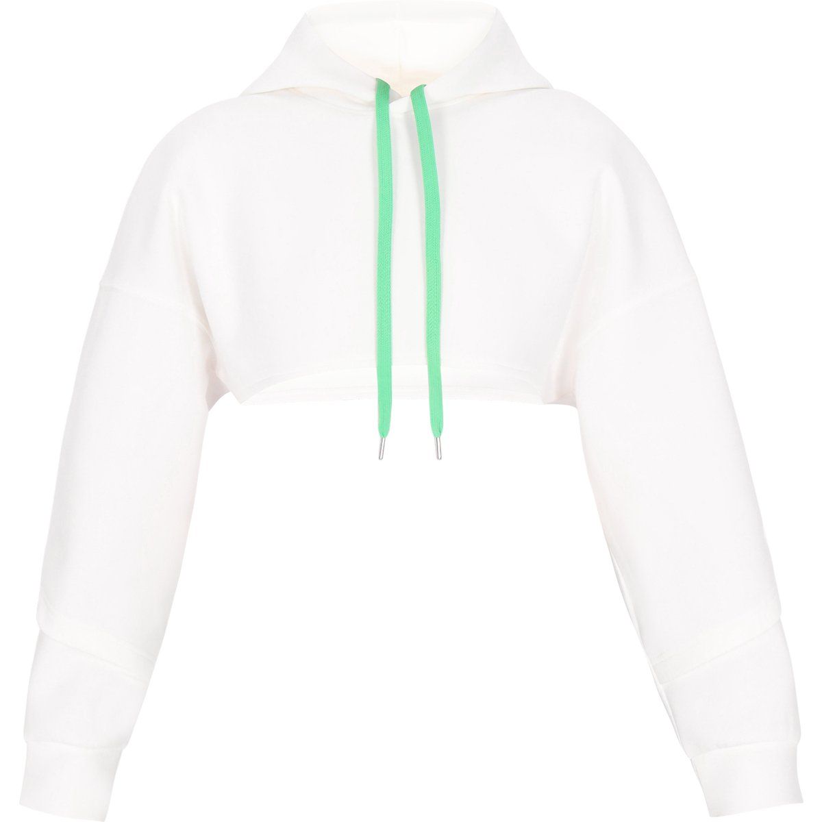 Kurzer Hoodie mit Kontrast-Kordelzug