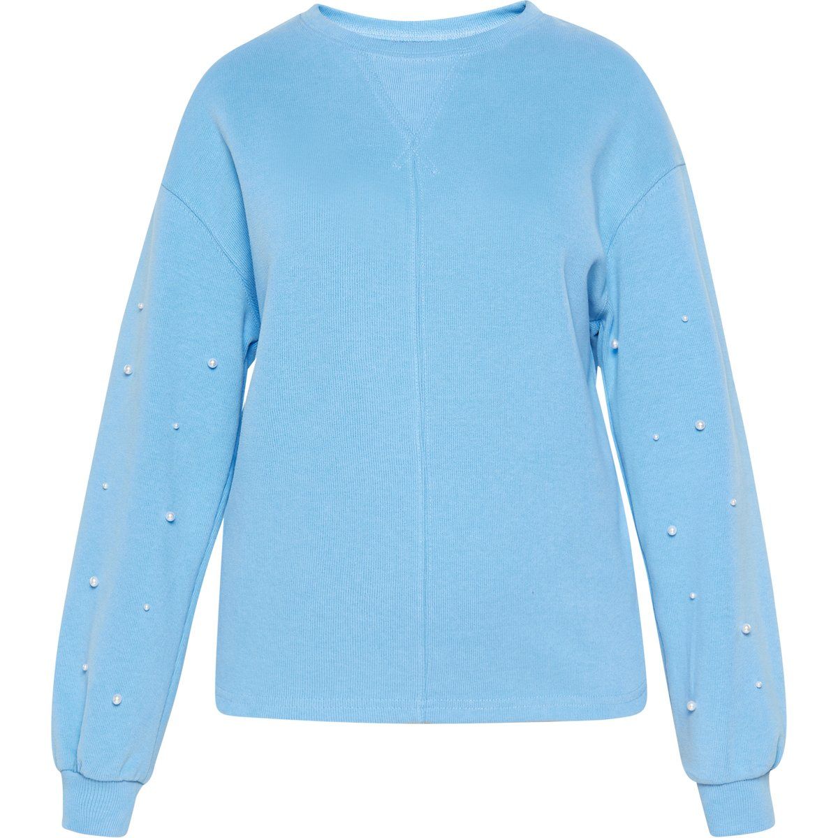 Strick-Sweatshirt mit Perlenakzenten
