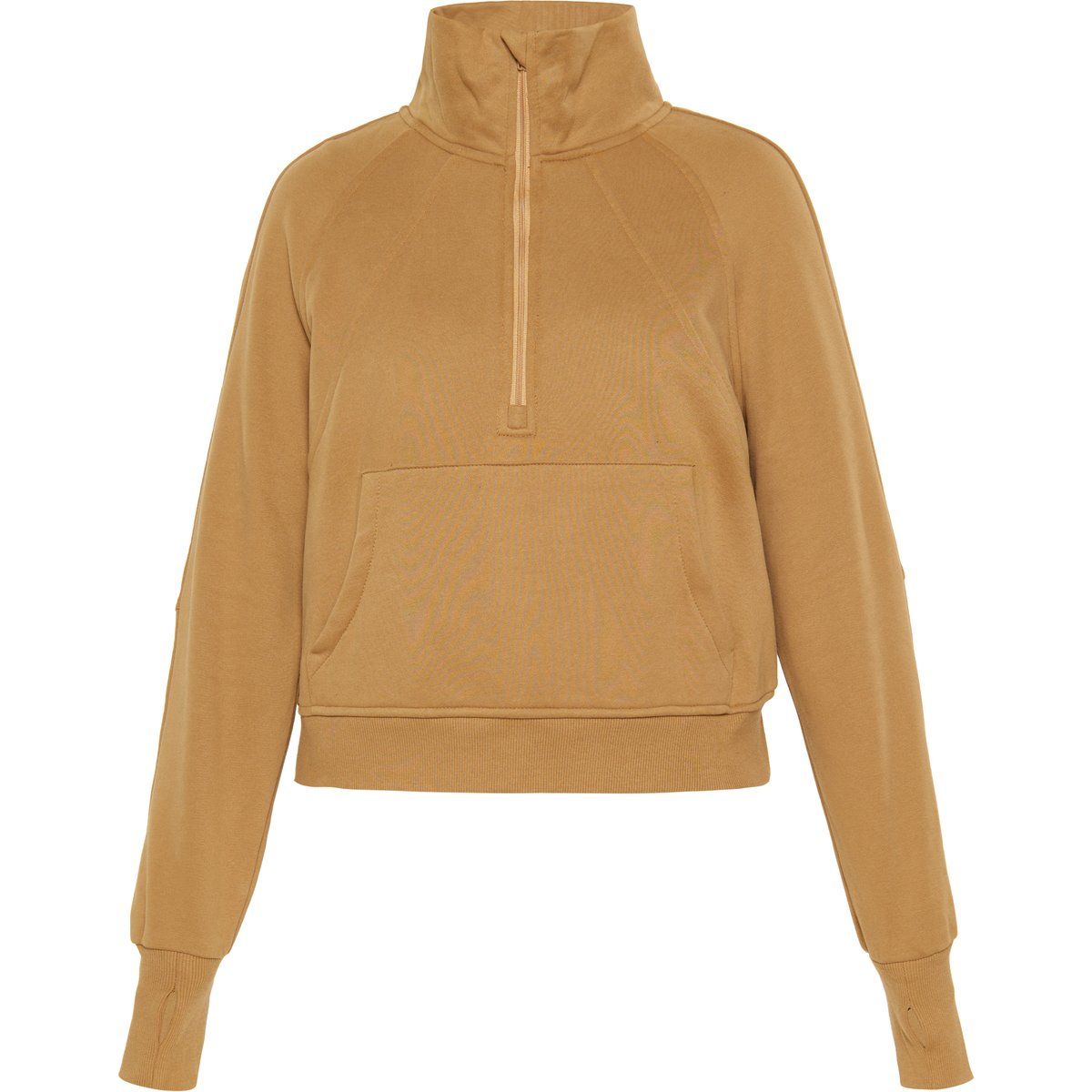 Cropped-Sweatshirt mit halbem Reißverschluss