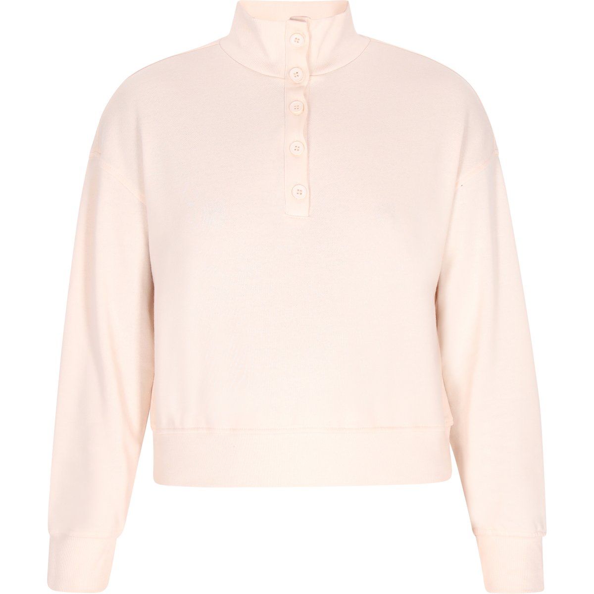 Sweatshirt mit Stehkragen und Knopfleiste