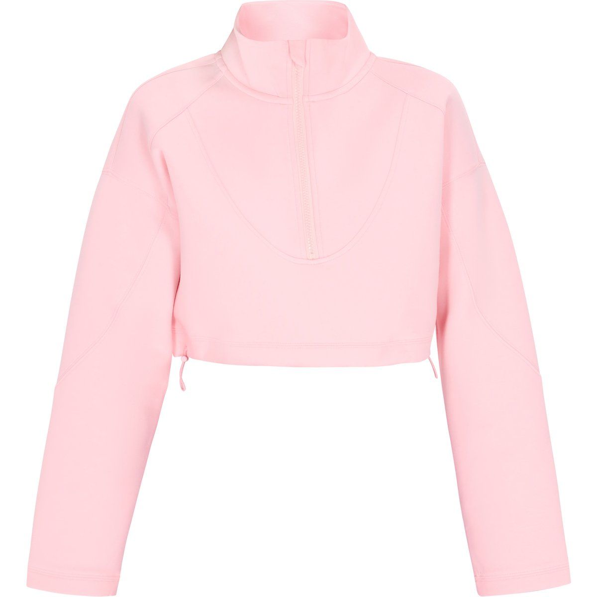 Kurzes Half-Zip Sweatshirt mit Kordelzug