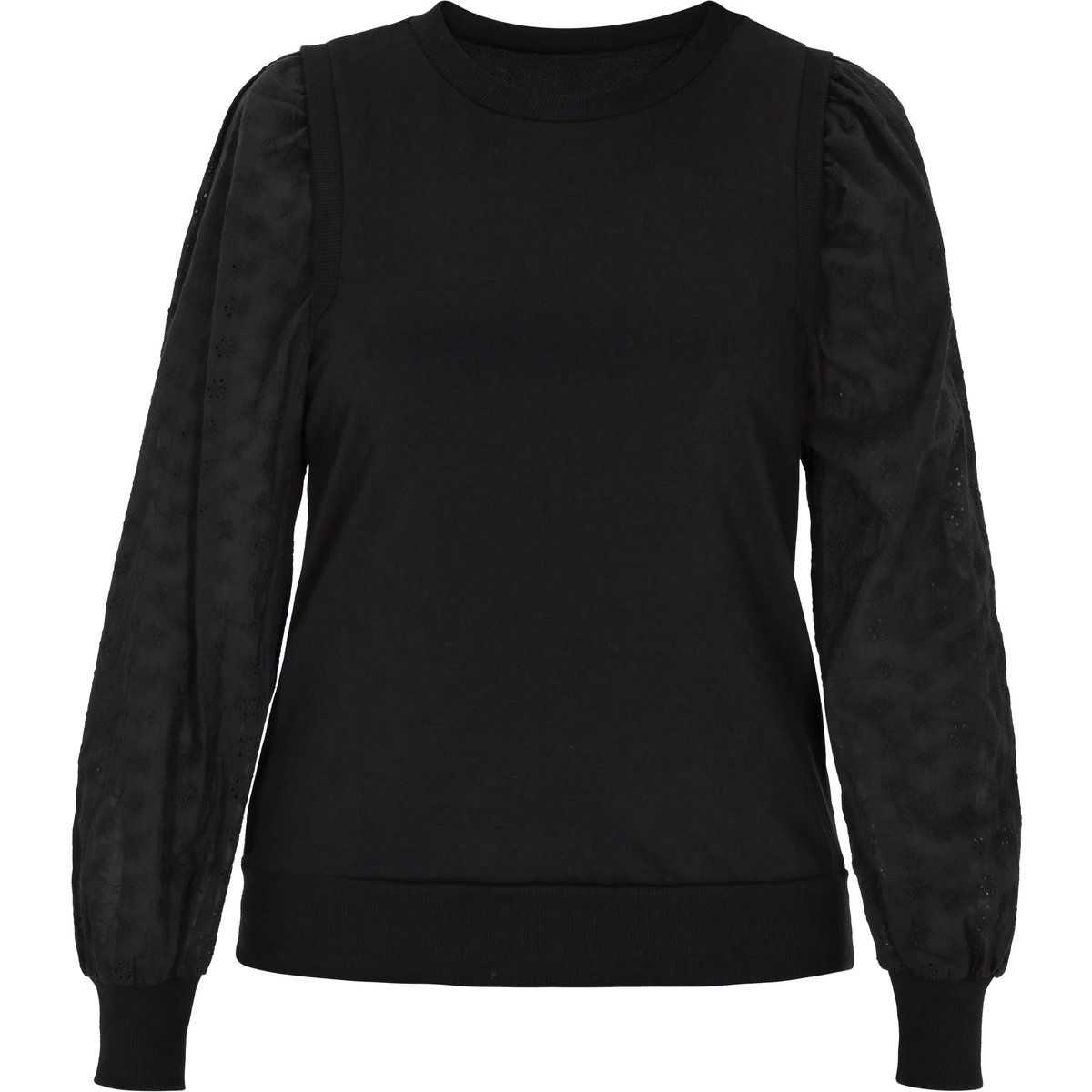 Sweatshirt mit bestickten Puffärmeln
