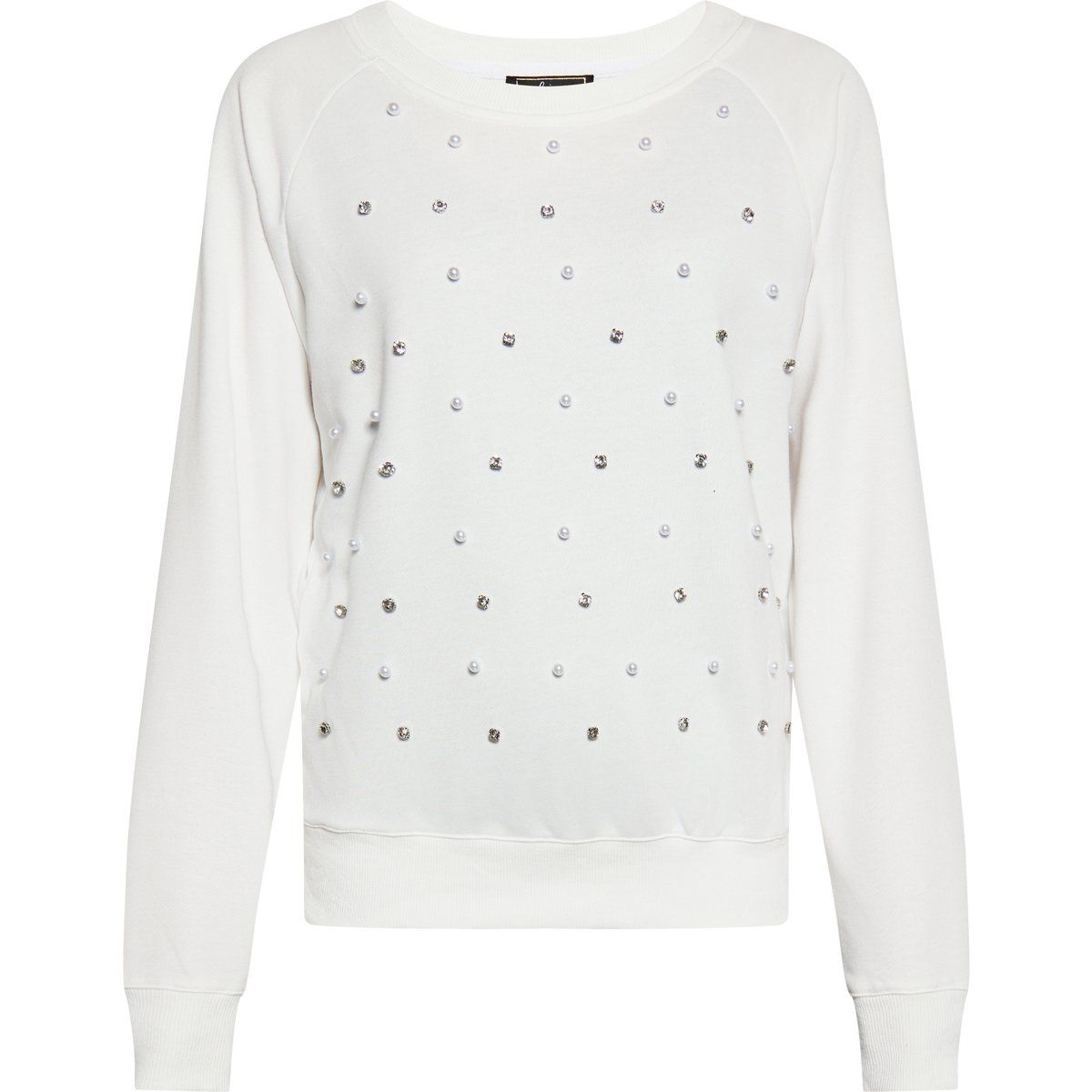 Verziertes Raglan-Oberteil mit Perlenapplikation