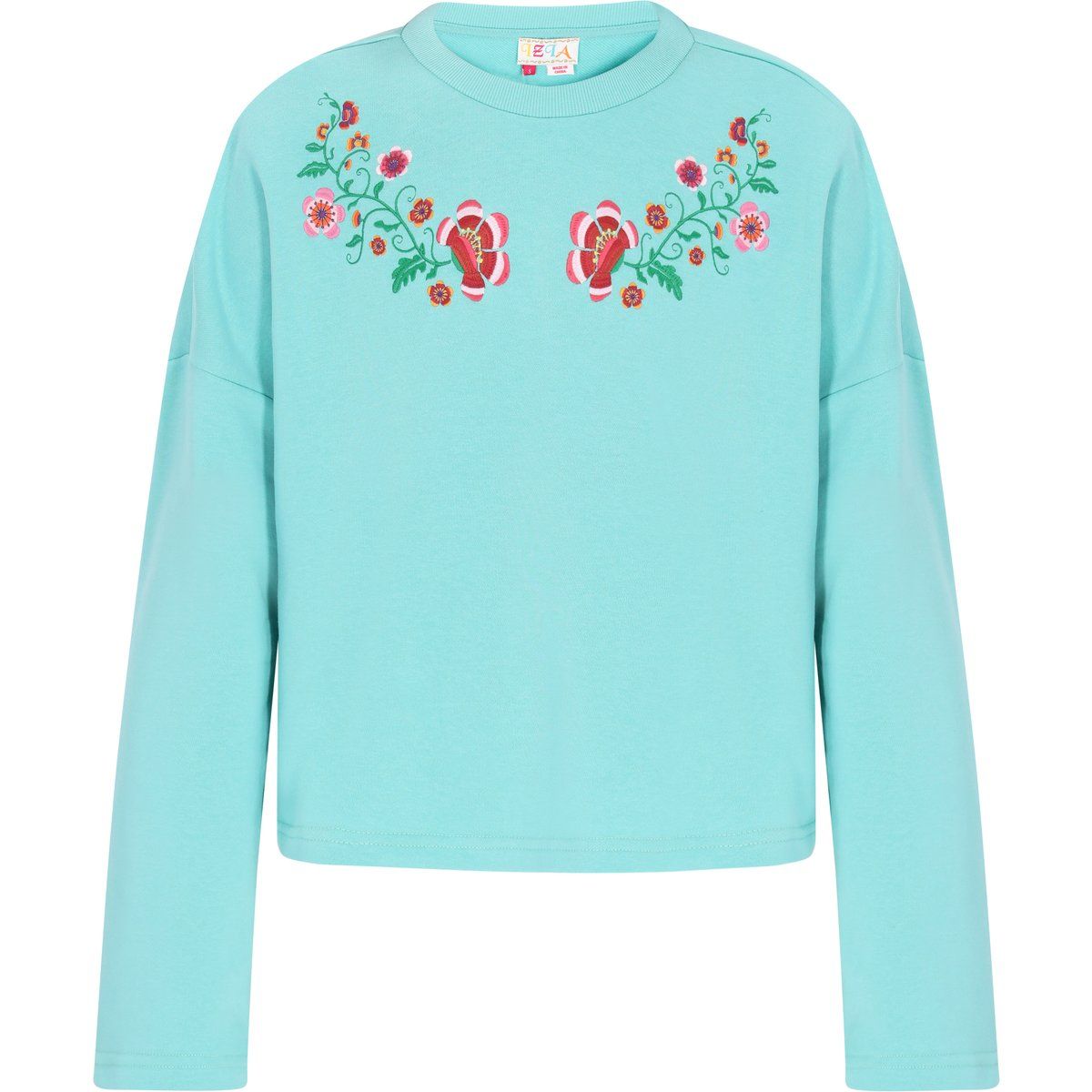Besticktes Sweatshirt mit Blumenmuster