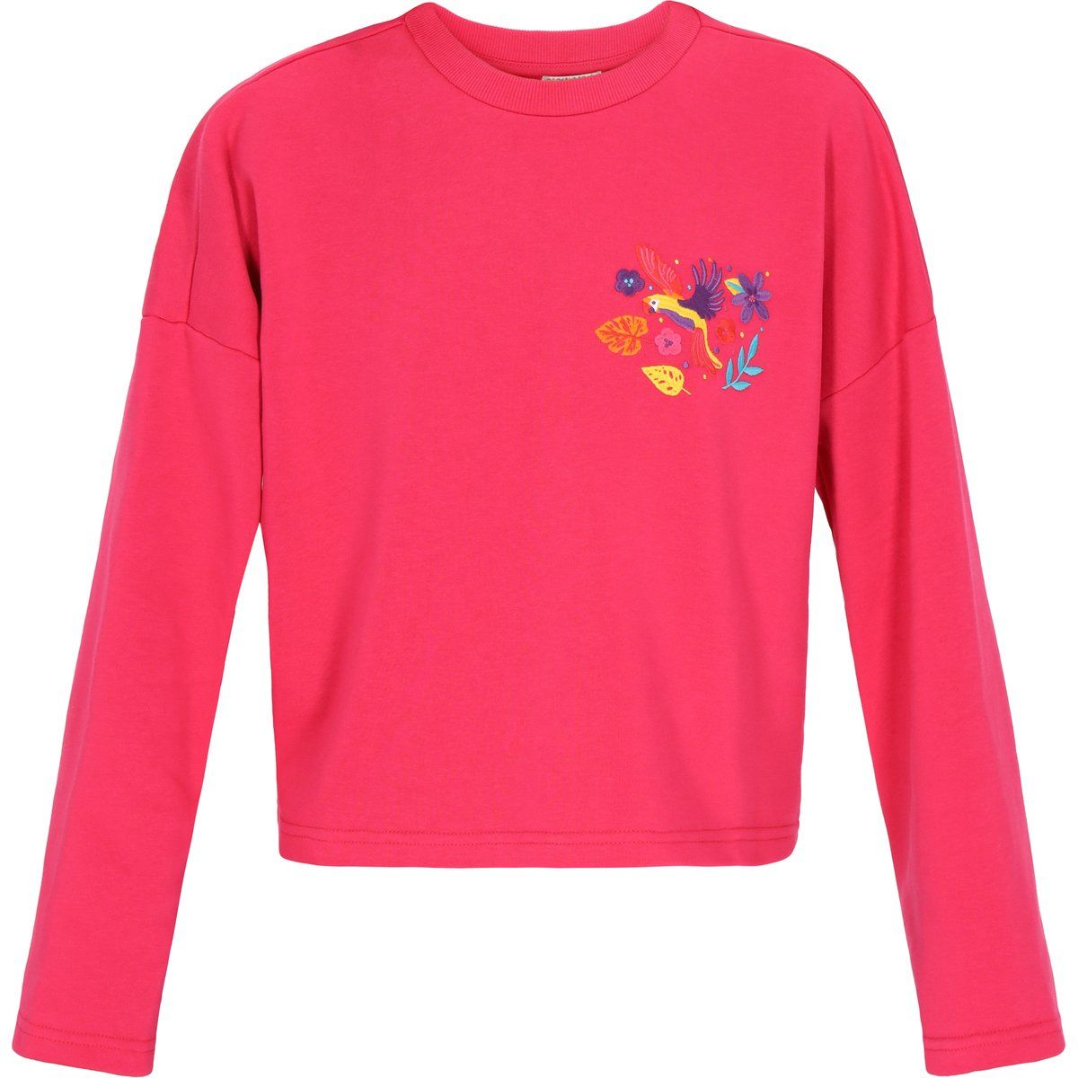 Besticktes Boho-Sweatshirt mit Rundhalsausschnitt