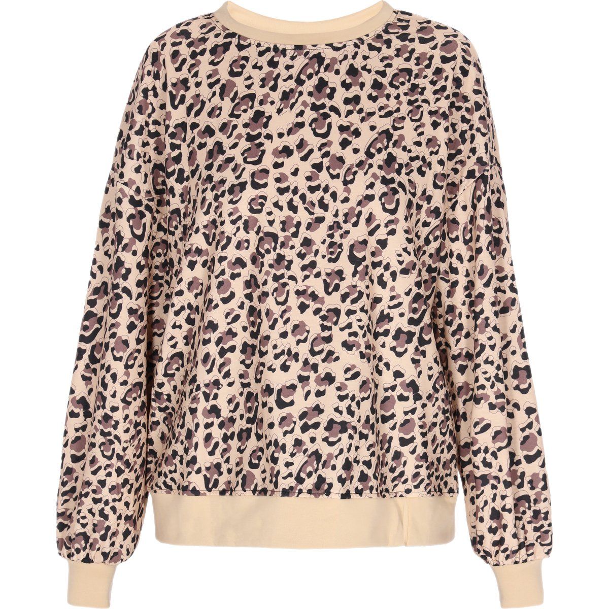 Lockerer Pullover mit Leopardenmuster