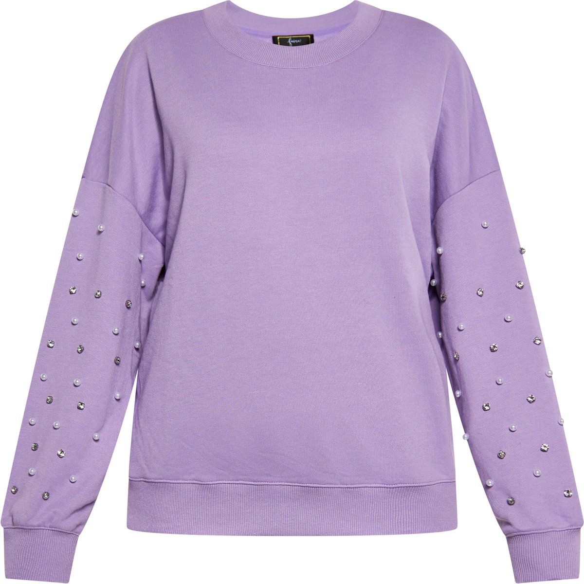 Sweatshirt mit Perlen- und Strassverzierung