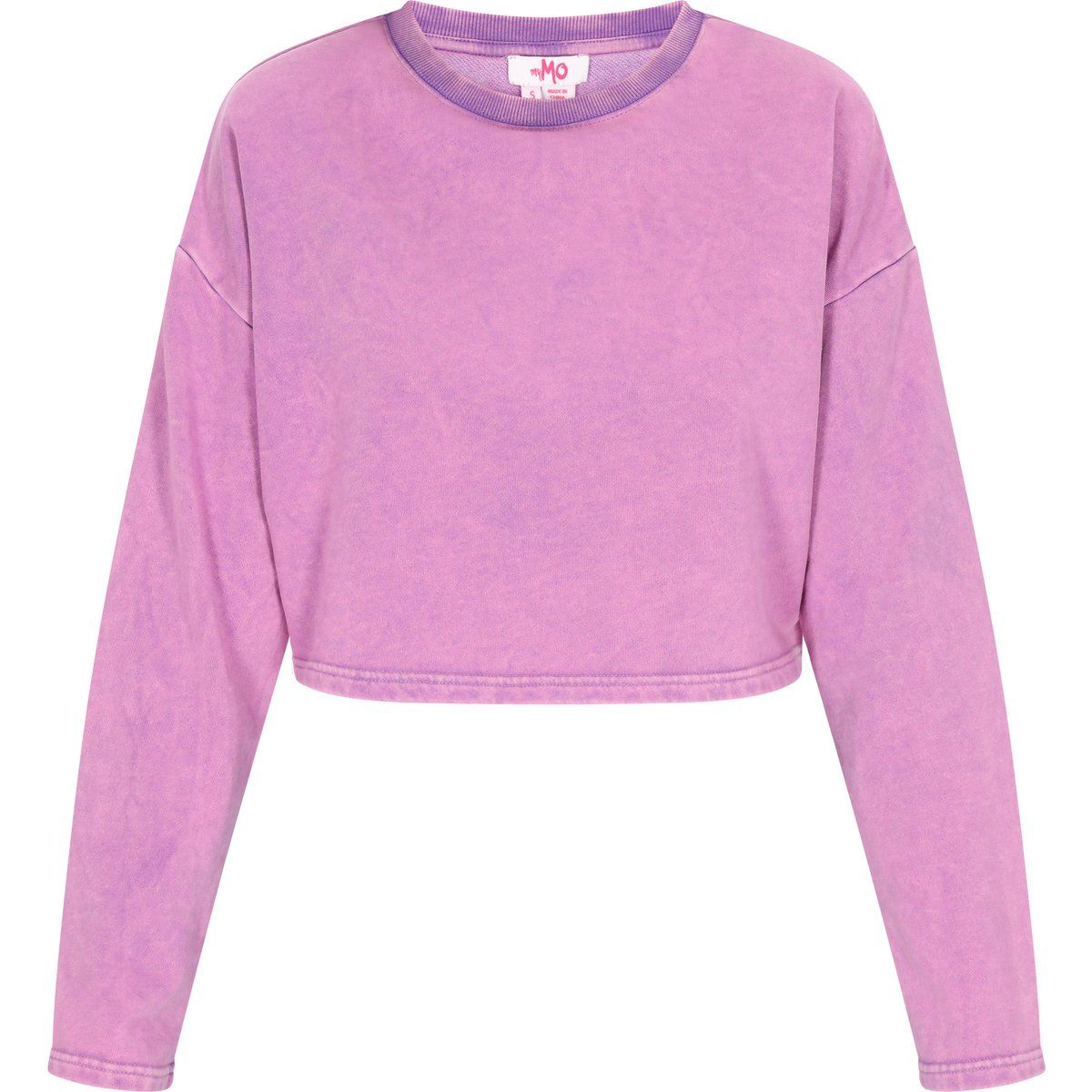 Kurzes Sweatshirt aus Washed-Strick