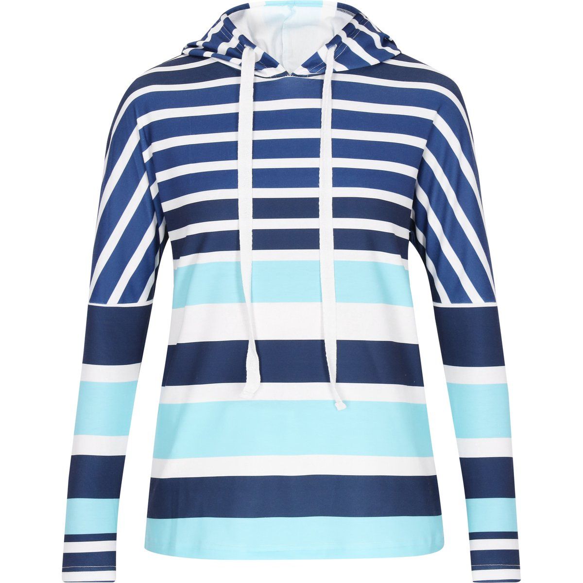 Gestreifter Langarm-Hoodie mit Kordelzug