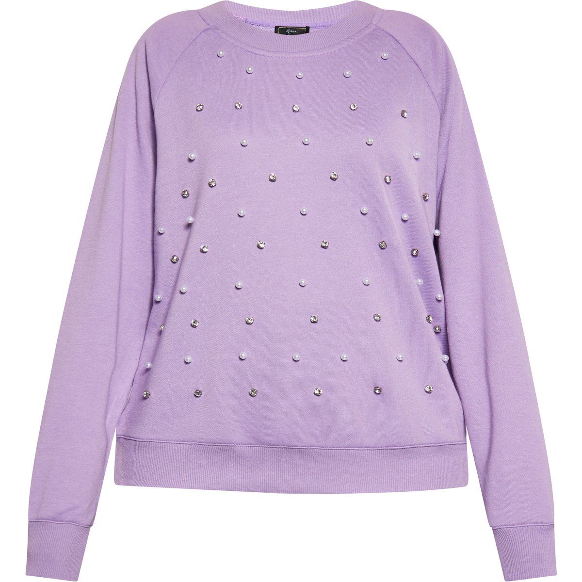 Sweatshirt mit Perlenverzierung und Raglanärmeln