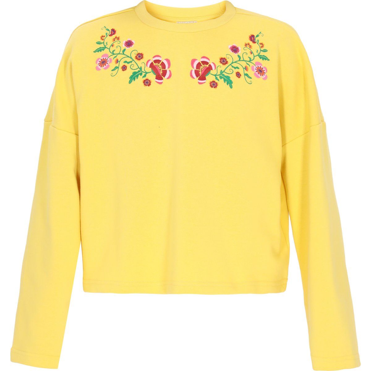 Besticktes Boho-Sweatshirt mit Rundhalsausschnitt