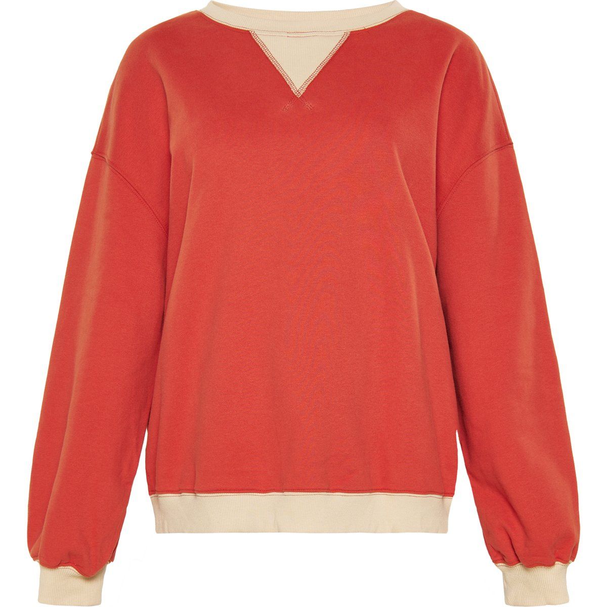 Lockeres Sweatshirt mit Kontrastbesatz