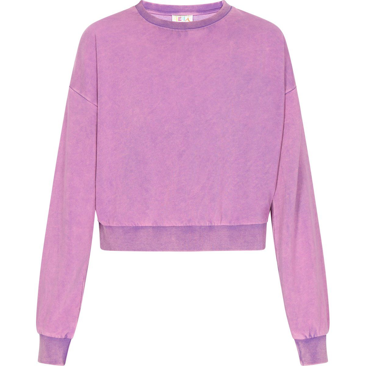 Cropped-Sweatshirt mit Acid-Waschung