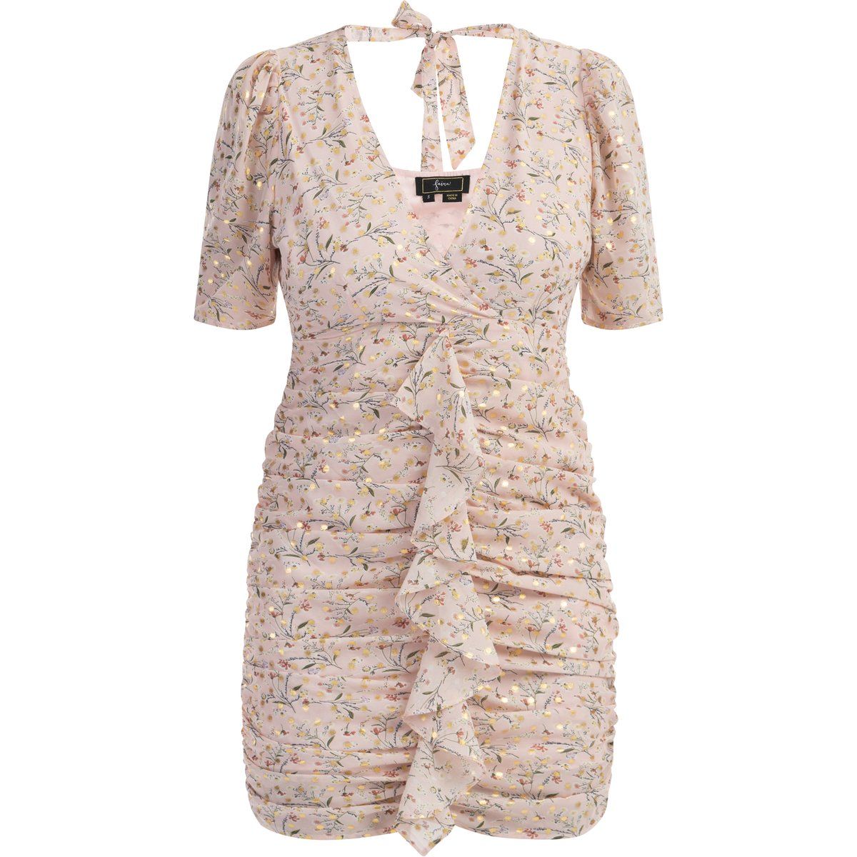 Drapiertes Kleid mit Blumenmuster